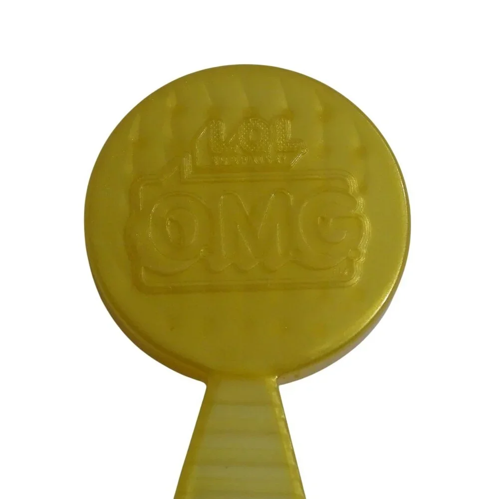 LOL Surprise OMG Fashion Doll Gold Yellow Hair Brush 2.5 Inch Embossed Logo